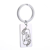 Stainless Steel Key Chain, plated, Unisex 18*32mm 