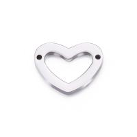 Stainless Steel Charm Connector, Heart, plated, DIY 