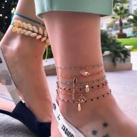 Zinc Alloy Anklet, plated, fashion jewelry & for woman & with rhinestone 