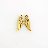 Wing Shaped Zinc Alloy Pendants, plated, DIY, gold, 18*6mm  