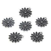 Zinc Alloy Flower Pendants, plated, DIY, silver color, 21*18mm 