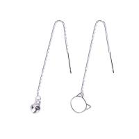 925 Sterling Silver Asymmetric Thread Through Earrings, fashion jewelry & for woman, silver color 0c6mmuff0c80mm 