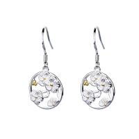 Sterling Silver Drop Earring, 925 Sterling Silver, plated, fashion jewelry & for woman, 15mmuff0c20mm 