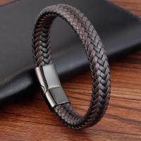 PU Leather Cord Bracelets, handmade, fashion jewelry & Unisex & woven pattern 