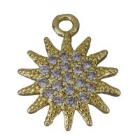 Cubic Zirconia Micro Pave Brass Pendant, gold color plated, micro pave cubic zirconia Approx 1.5mm 