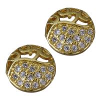 Brass Jewelry Finding, gold color plated, micro pave cubic zirconia 