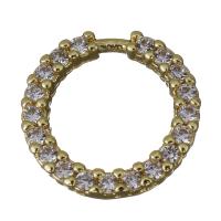 Brass Linking Ring, gold color plated, micro pave cubic zirconia 