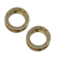 Brass Jewelry Finding, gold color plated, micro pave cubic zirconia Approx 