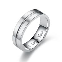 Titanium Steel Finger Ring, plated, Unisex & with rhinestone 6mm 