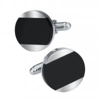 Латунь запонки, с Черный агат, Плоская круглая форма, Другое покрытие, ювелирные изделия моды & Мужская, 18mm, продается Пара