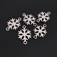 Stainless Steel Charm Connector, Snowflake, polished, 1/1 loop, original color Approx 1.6mm 