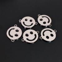 Stainless Steel Charm Connector, Smiling Face, polished, 1/1 loop, original color Approx 2mm 