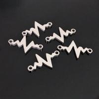 Stainless Steel Charm Connector, Electrocardiographic, polished, 1/1 loop, original color Approx 1.6mm 
