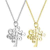 Stainless Steel Jewelry Necklace, with 5cm extender chain, Tree, polished, oval chain & for woman Approx 17.72 Inch 