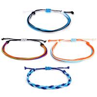 Waxed Cotton Cord Bracelet Set, bracelet, 4 pieces & Adjustable & for woman, mixed colors, 160mm,170mm 