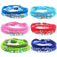 Waxed Cotton Cord Bracelet Set, with Zinc Alloy, plated, Adjustable & three pieces & for woman 160mm,180mm 