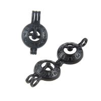 Zinc Alloy Floating Locket Pendant, plated, for 10mm beads & DIY, black, 27*16mm 
