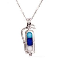 Stainless Steel Aromatherapy Necklace, Fire Extinguisher, plated, fashion jewelry & for woman, silver color, 46*20mm .6 Inch 