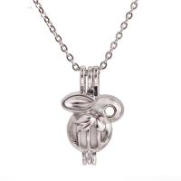 Stainless Steel Aromatherapy Necklace, Rabbit, plated, fashion jewelry & for woman, silver color, 28*18mm .6 Inch 