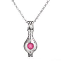 Stainless Steel Aromatherapy Necklace, plated, fashion jewelry & for woman, silver color, 32*12mm .6 Inch 