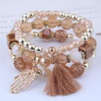 Acrylic Zinc Alloy Bracelets, with Zinc Alloy, plated, multilayer & for woman 170mm 
