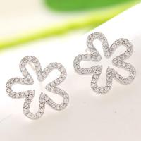 Cubic Zirconia Micro Pave Brass Earring, plated, micro pave cubic zirconia & for woman 13mm 