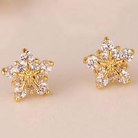Cubic Zirconia Micro Pave Brass Earring, plated, micro pave cubic zirconia & for woman 10mm 