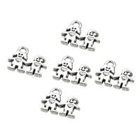 Character Shaped Zinc Alloy Pendants, plated, DIY, silver color, 14*10mm  