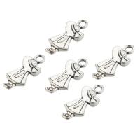 Character Shaped Zinc Alloy Pendants, plated, DIY silver color 