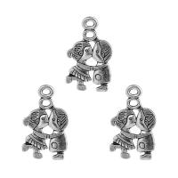 Character Shaped Zinc Alloy Pendants, plated, DIY, silver color, 27*16mm 