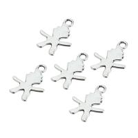 Character Shaped Zinc Alloy Pendants, plated, DIY, silver color, 19*14mm 