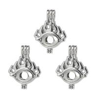 Zinc Alloy Floating Locket Pendant, plated, for 6mm beads & DIY, silver color, 30*22mm 