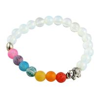 Effloresce Agate Bracelet, with Zinc Alloy, plated, fashion jewelry & for woman, multi-colored, 8mm .8 Inch 