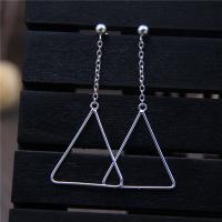 Sterling Silver Drop Earring, 925 Sterling Silver, Triangle, polished, fashion jewelry & for woman 