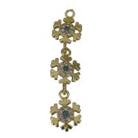 Cubic Zirconia Micro Pave Brass Pendant, Snowflake, gold color plated, micro pave cubic zirconia 34mm Approx 1.5mm 