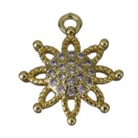 Cubic Zirconia Micro Pave Brass Pendant, gold color plated, micro pave cubic zirconia Approx 1.5mm 
