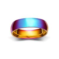 Stainless Steel Finger Ring, plated, fashion jewelry & Unisex multi-colored, 6mm 