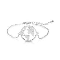 Stainless Steel Chain Bracelets, 316L Stainless Steel, Map, plated, fashion jewelry & Unisex & hollow 22mm Approx 7.5 Inch 