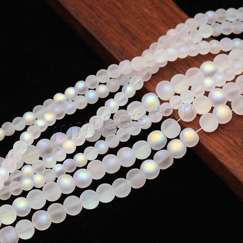 Glass Beads, Round, colorful plated, different size for choice, Hole:Approx 1mm, Sold By Strand