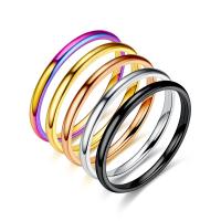 Anillos de Acero Inoxidable, chapado, Joyería & unisexo & diverso tamaño para la opción, más colores para la opción, 2mm, Vendido por UD