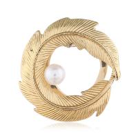 Zinc Alloy Brooch, with Plastic Pearl, plated, for woman 