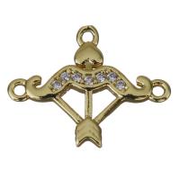 Cubic Zirconia Micro Pave Brass Pendant, gold color plated, micro pave cubic zirconia Approx 1mm 