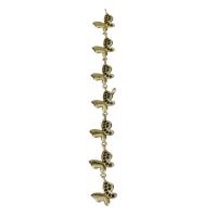 Brass Bracelet Chain, Butterfly, gold color plated, micro pave cubic zirconia 85mm Approx 1mm 