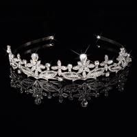 Bridal Tiaras, Zinc Alloy, with Czech Rhinestone, silver color plated, fashion jewelry & for woman 