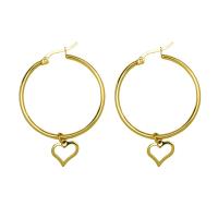 Zinc Alloy Hoop Earring, gold color plated, vintage & for woman 