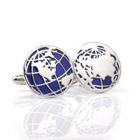 Zinc Alloy Cufflinks, Globe, plated, fashion jewelry & for man & enamel, blue, 20mm 