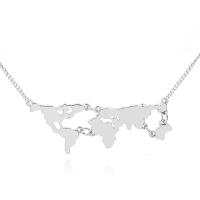 Zinc Alloy Necklace, Map, plated, fashion jewelry & for man & hollow Approx 19.7 Inch 