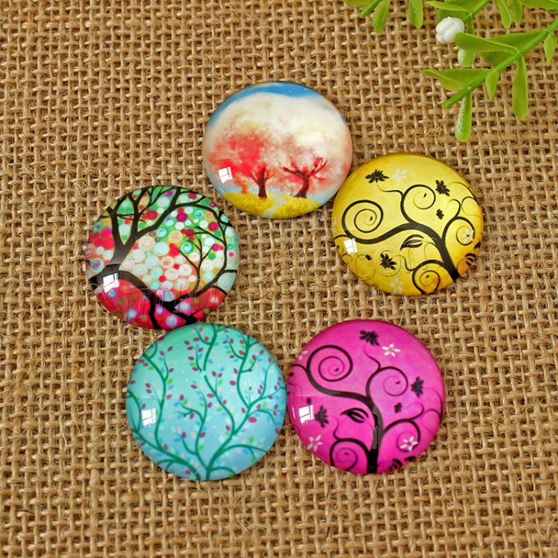 Time Gem Cabochon, Glass, with Paper, time gem jewelry & mixed pattern & different size for choice & flat back, Sold By PC