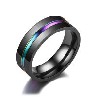 Stainless Steel Finger Ring, plated, fashion jewelry & Unisex multi-colored, 8mm 