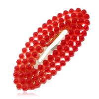 Hair Snap Clips, Zinc Alloy, with Plastic Pearl, plated, for woman 